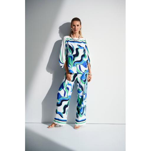 Joseph Ribkoff 252085 Woven Abstract Print Boxy Top