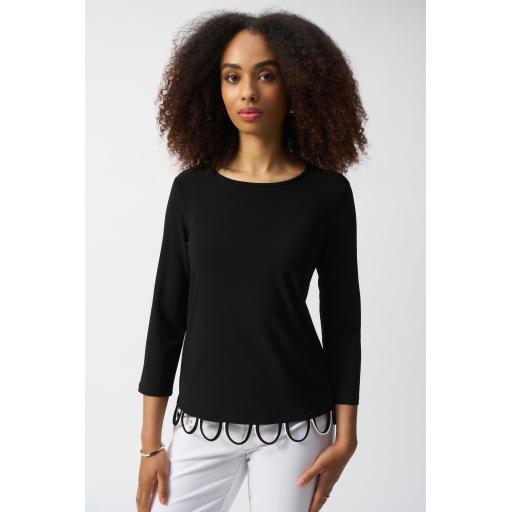 Joseph Ribkoff 251133 Silky Knit Loop Detail Fitted Top