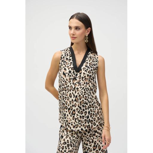 Joseph Ribkoff 252118 Animal Print Woven Sleeveless Top