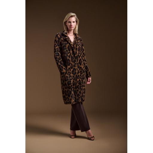 Joseph Ribkoff Animal Print Coat 244956 Beige/Black