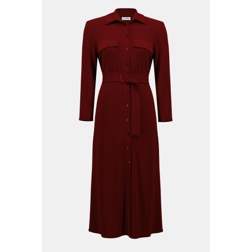 Moss Crepe And Satin Straight Shirt Dress 253244 Merlot