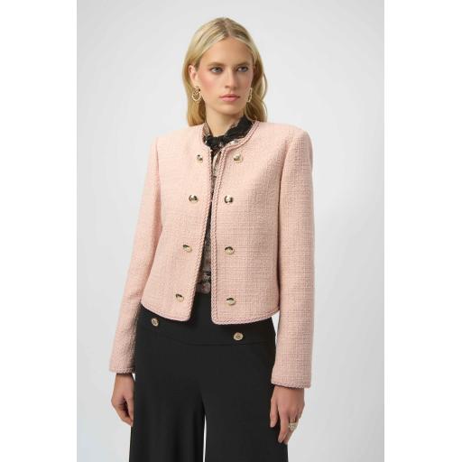 Bouclé Collarless Jacket with Buttons 254903 ROSE