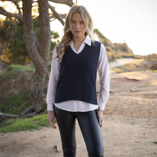 Marble Knitted Tank Top With Rib Detail 7645