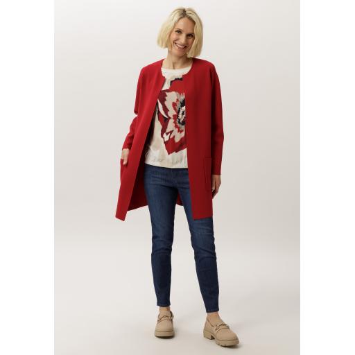 Frank Walder Red Cardigan with open edges