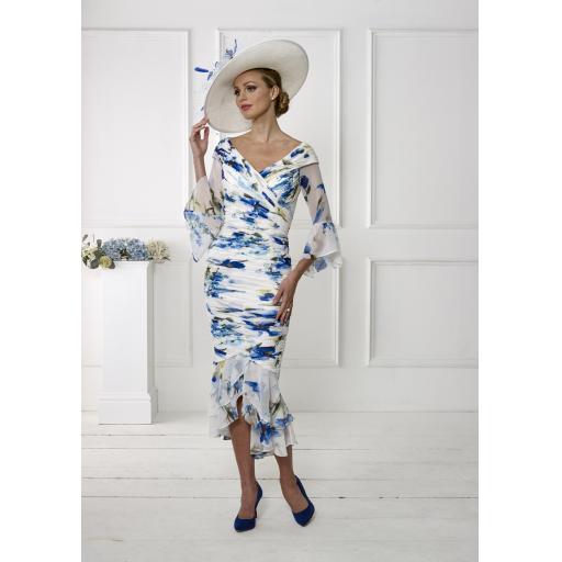 Irresistible IRIS898S24 Blue/Turquoise/Ivory Dress