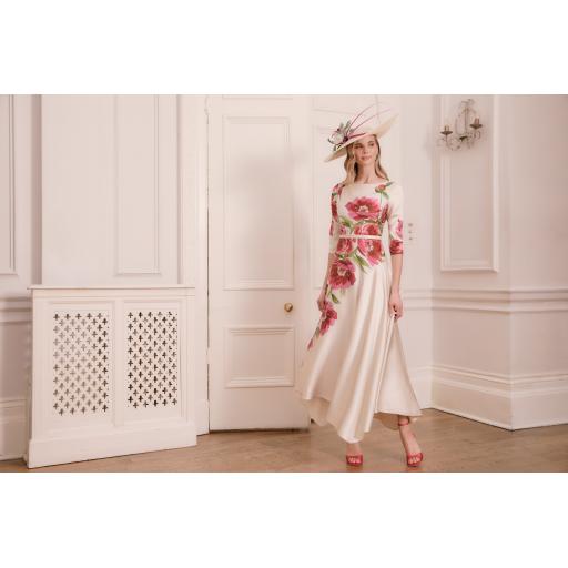 John Charles 66797 Ecru/Peony Dress