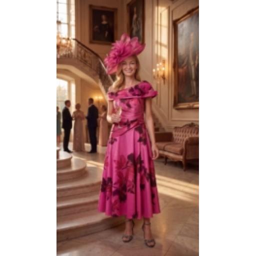 Irresistible IR9908 Fushcia Pink Floral Dress