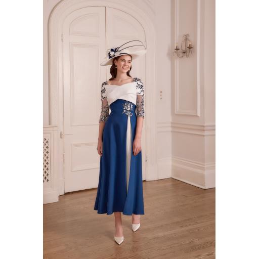 John Charles 66801 Navy/Ivory Dress