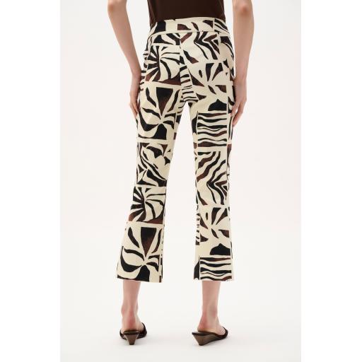 Joseph Ribkoff Metallic Abstract Print Slim Crop Jeans, Brown/beige