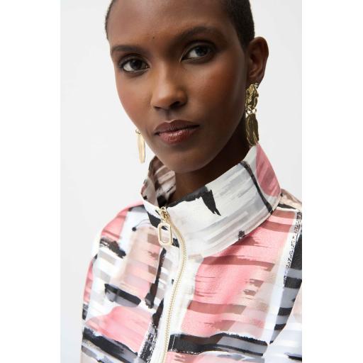 Joseph Ribkoff Organza Jacquard Abstract Print Boxy Jacket