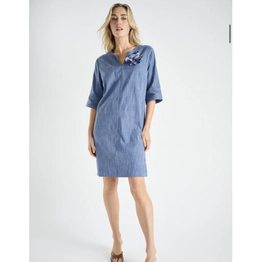 Marie Mero Straight and wide soft denim look dress