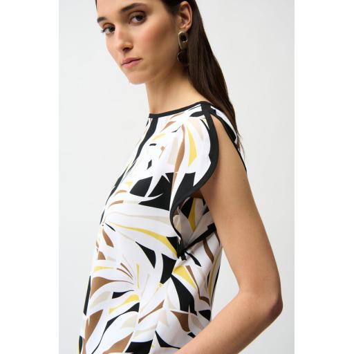 Joseph Ribkoff Floral Boat Neck Blouse, Ivory Multi Print